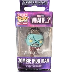 Funko × Marvel What If...? Zombie Iron Man Pocket POP Keychain - Blue & Red.